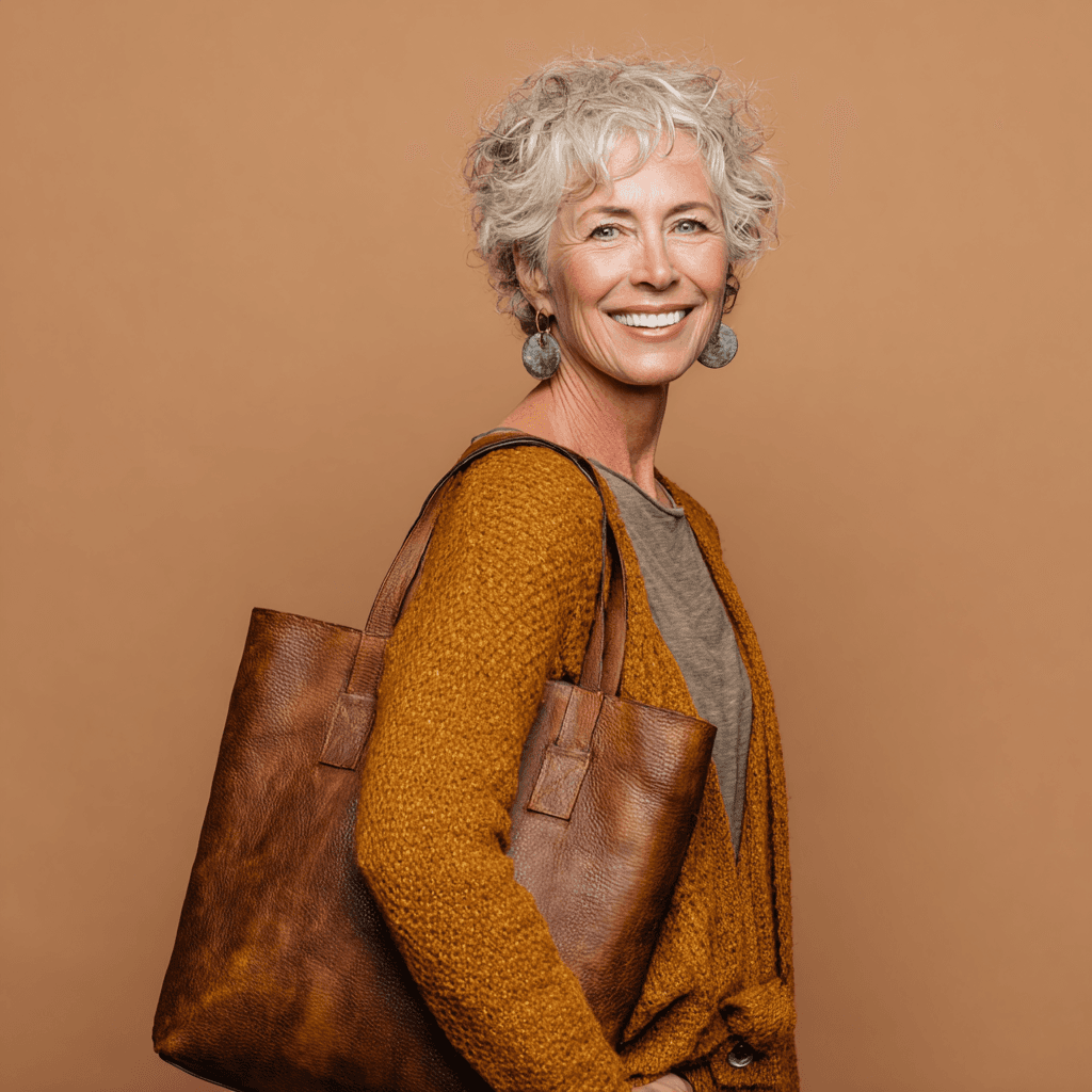 Old lady carrying bag