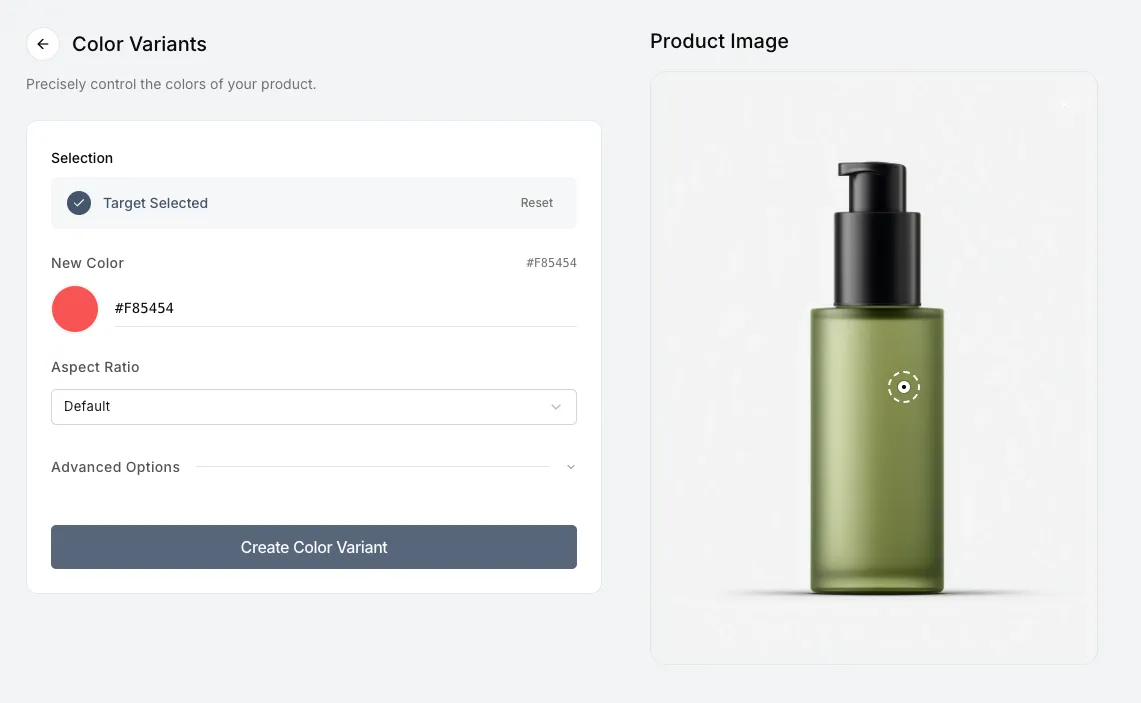 Screenshot of the color picker tool selecting a vibrant new color