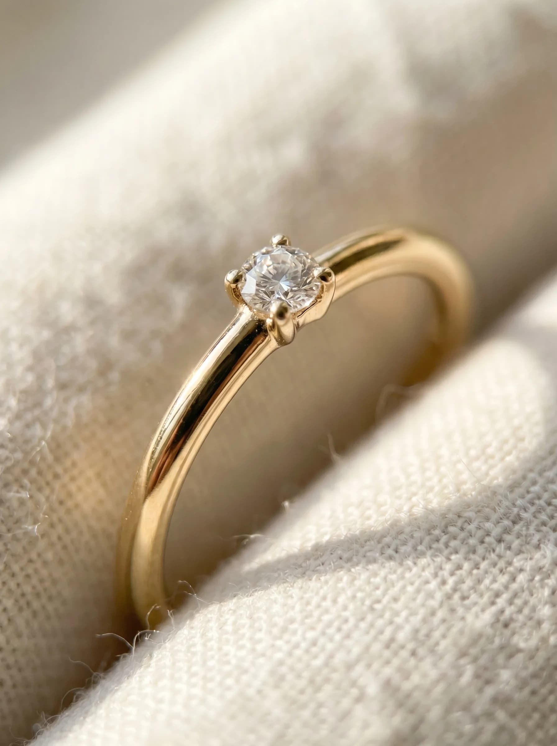 A gold ring photographed in the Macro composition